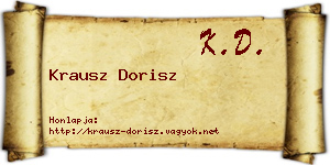 Krausz Dorisz névjegykártya